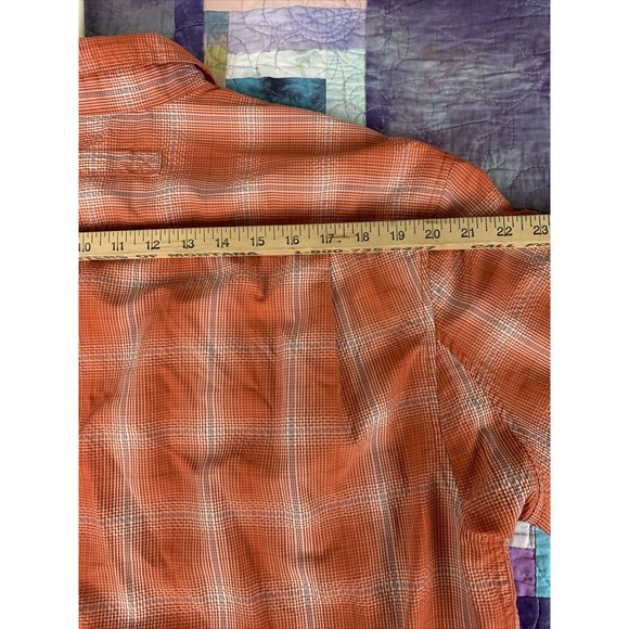 Duluth Trading Co Mens Large Lightweight Nylon Button Up 3/4 Sleeve Hiking Shirt - Picture 8 of 9